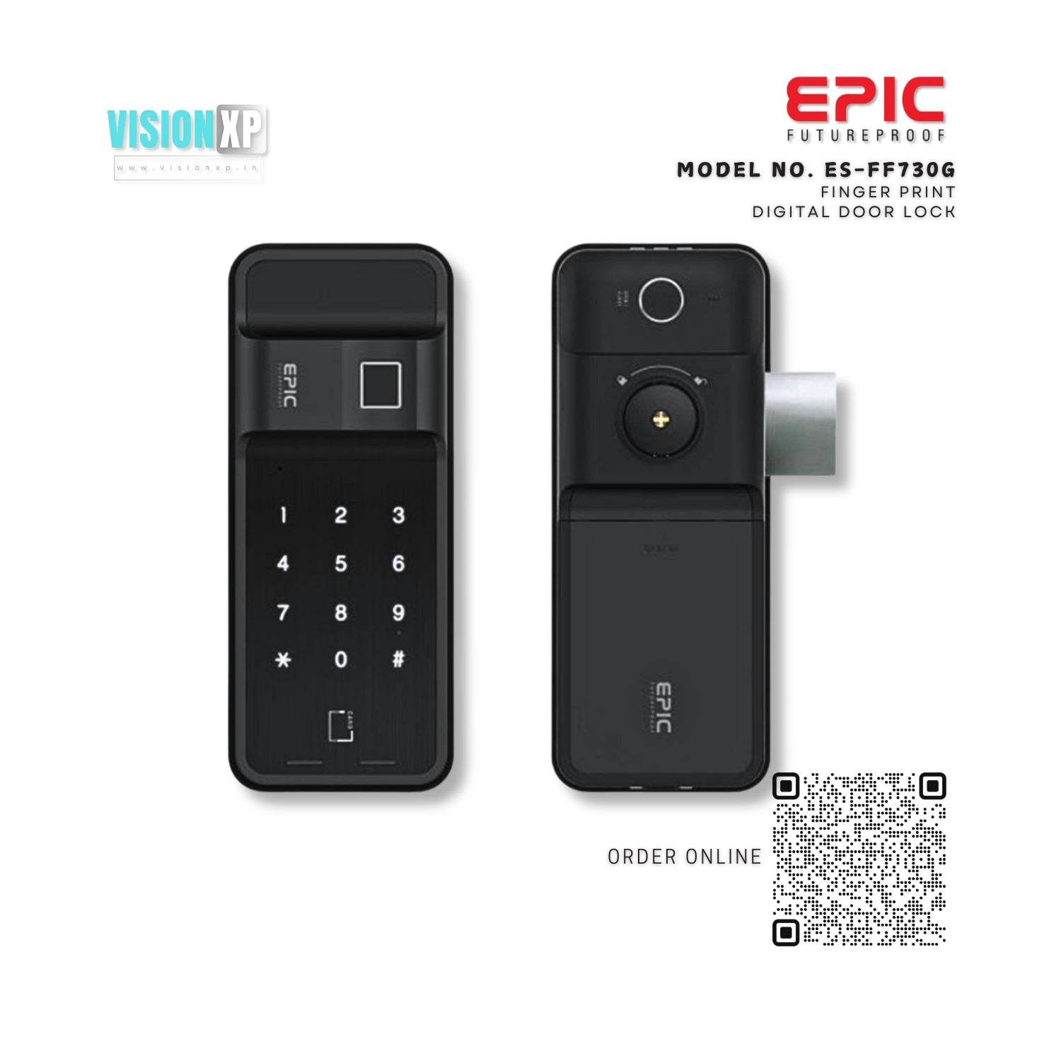 Epic ES-FF730G Digital Dual Finger Print Door Lock Epic ES-FF730G Digital Dual Finger Print Door Lock